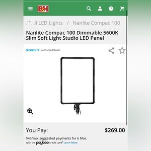 Nanlite compac dimmable light panel